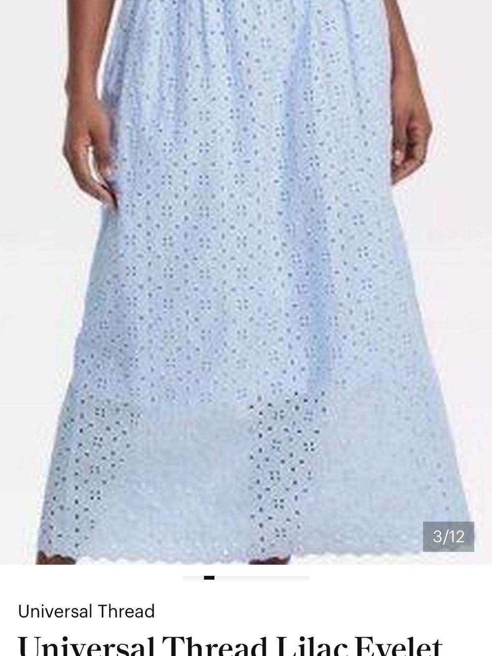 Universal Thread Light Blue Eyelet Maxi Skirt